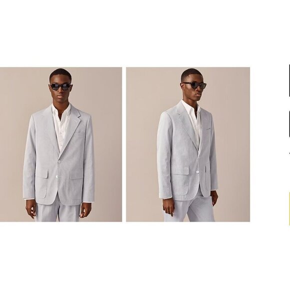 J.Crew $398 Kenmare Relaxed-fit suit jacket in Italian cotton pincord 39R BV098